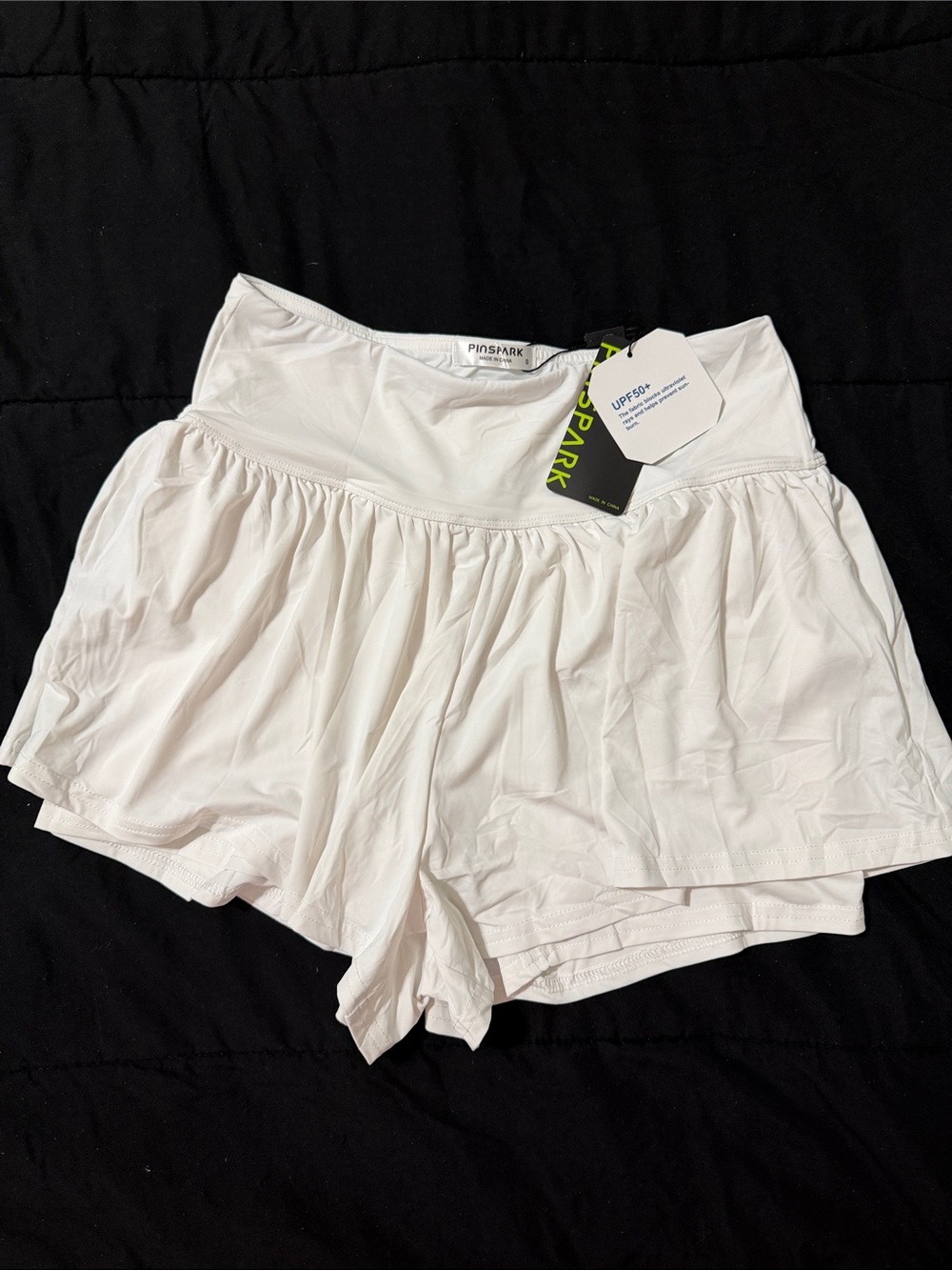 Women's White Layered Athletic Shorts
